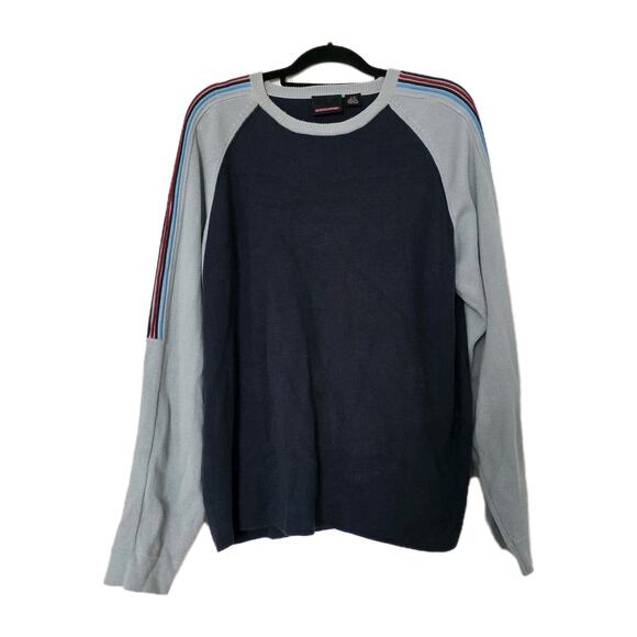 Vintage 90s Y2K Quicksilver Crewneck Sweater Mens L Jumper Surf Skate Slv Stripe - Picture 1 of 10